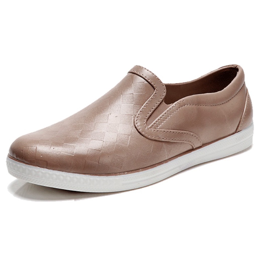 Giày slip on nhựa nam nữ vân ca rô S380