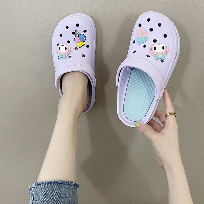 Neon074 Neon074 Phụ nữ đi vườn Guốc biển Giày mùa hè Dép trong nhà EVA thể thao dễ thương thoáng khí Nhẹ cho bé gái