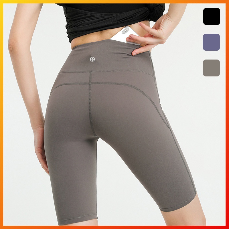 Lululemon      Mới Quần Short Tập Yoga 5 Tấc Lưng Cao Có Túi Yk03 3 Màu