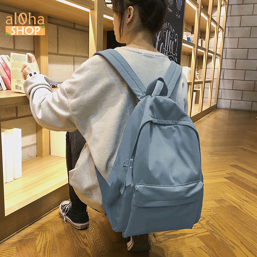 Balo - cặp sách Ulzzang Basic B0181 Size nhỏ đi học, đi làm, du lịch, đựng laptop Unisex nam nữ phong cách thời trang