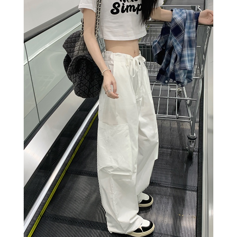 Quần Dài Lưng Cao Ống Rộng Phong Cách Retro Hàn Quốc Với 3 Màu Tùy Chọn