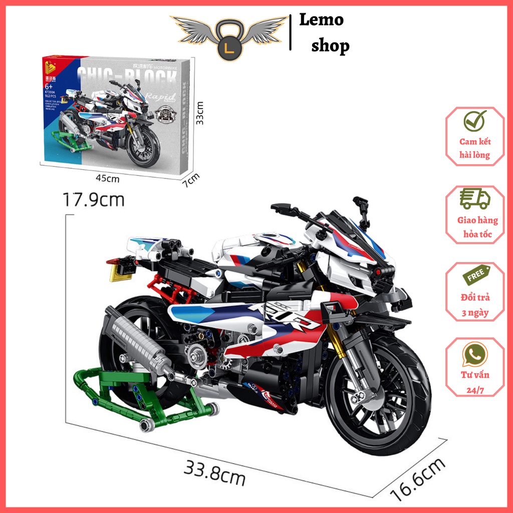 Đồ chơi lắp ráp technic BMW M1000RR Motorcycle xe đua phân khối lớn Lemoshop , đồ chơi xếp hình bằng