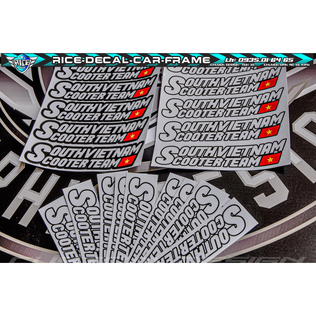 Tem Sticker south vietnam Scooter team  thông dụng ae hay dán