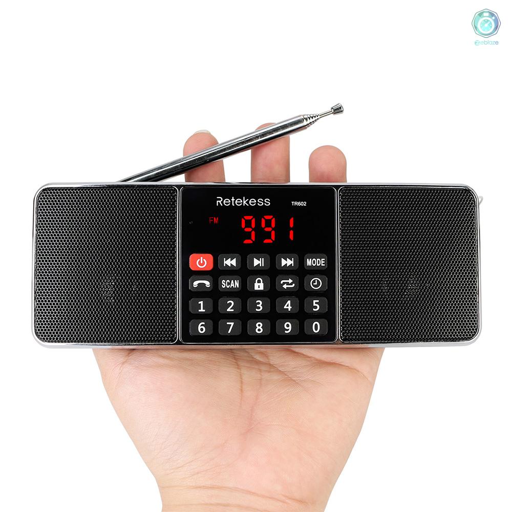 Loa Bluetooth máy nghe nhạc MP3 tai nghe đầu ra AUX IN Hỗ trợ Thẻ TF đọc USB 3C Retekess TR602 Radio FM / AM