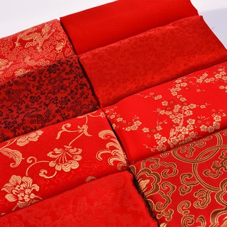 Vải lụa cotton tinh khiết màu đỏ chuyên dụng trang trí tiệc cưới đa dụng