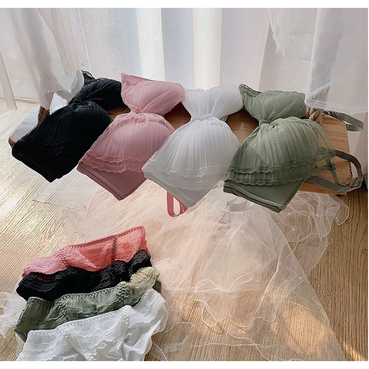 [mua Áo tặng Quần]Áo Lót Đúc Su Không Gọng Phối Ren Nơ Trước Nâng Ngực-AL031 | BigBuy360 - bigbuy360.vn