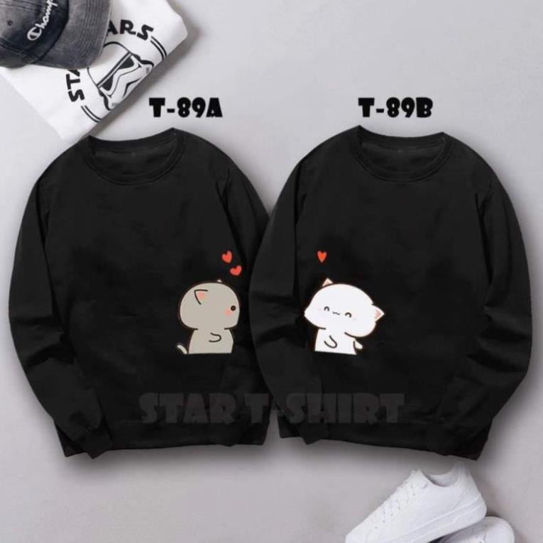 áo đôi thu đông phối màu đẹp, áo sweater nam nữ phong cách Hàn Quốc New * 👌  ྆ '