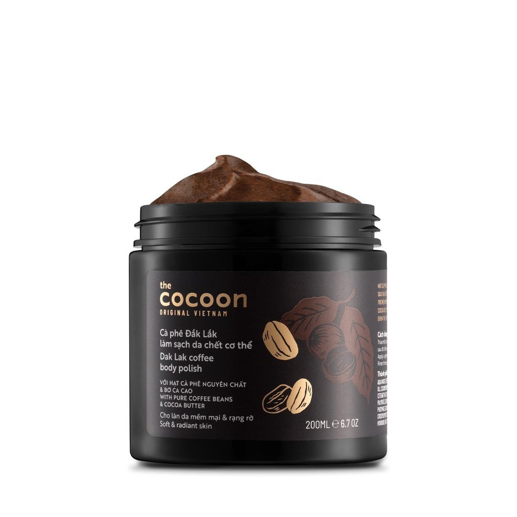 [Mã COSGLORIAT4 -8% đơn 250K] Combo 2 Hũ Tẩy Da Chết Toàn Thân Cocoon Chiết Xuất Cà Phê Đắk lắk 200ml/Hũ