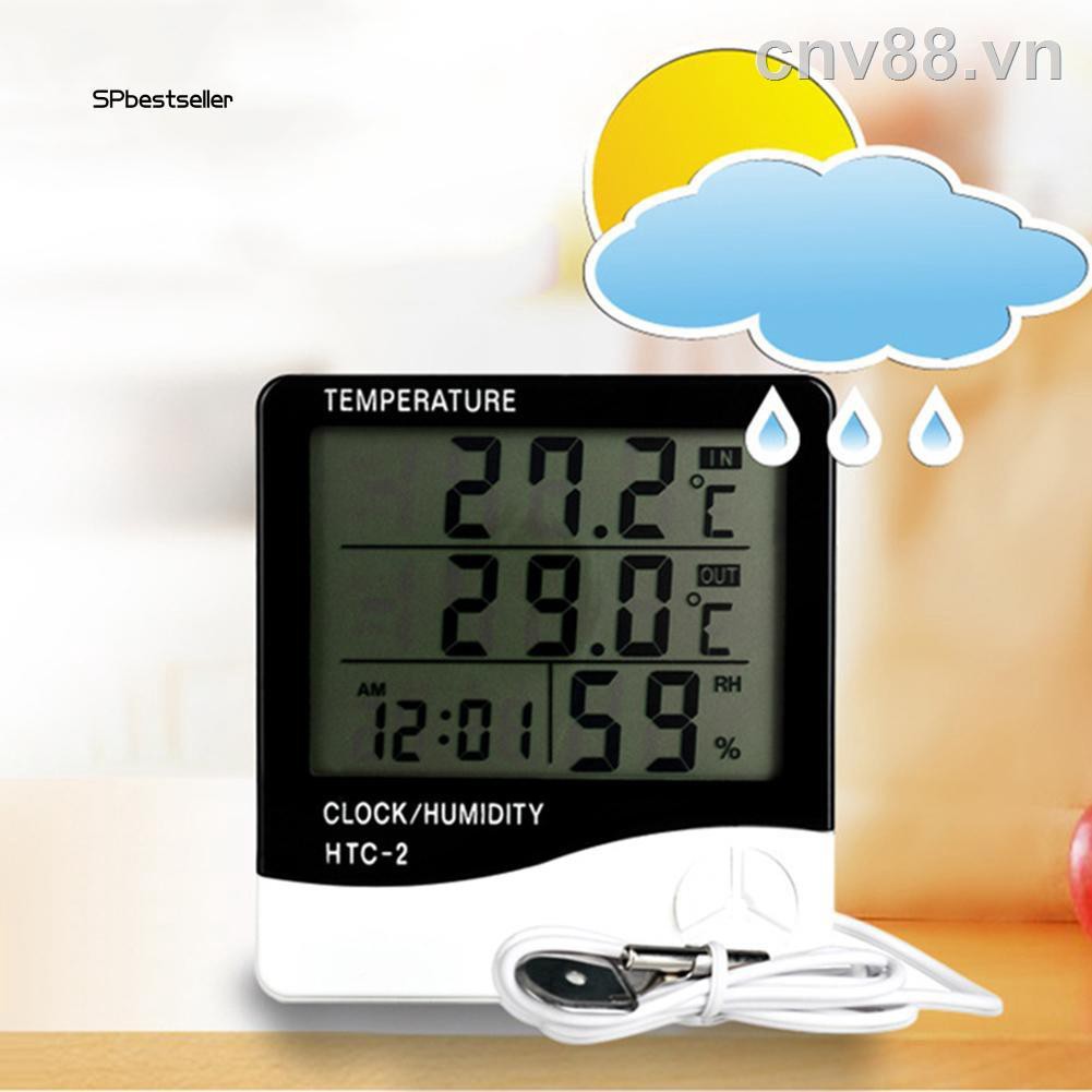 ☾Set máy đo nhiệt độ ẩm kỹ thuật số có màn hình LCD và phụ kiện