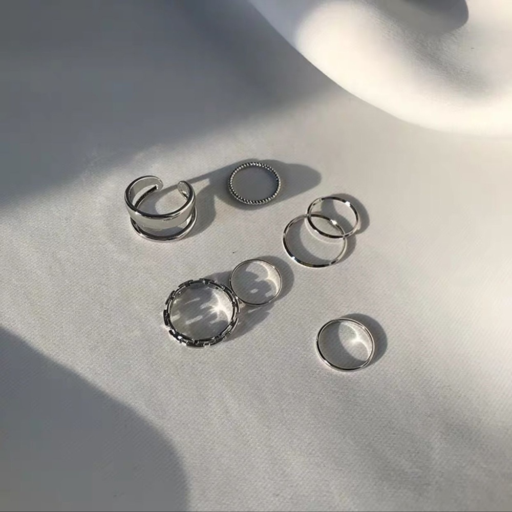 Bộ Nhẫn Đeo Đốt Ngón Tay Mạ Vàng Hình Trái Tim Thời Trang Cho Nữ