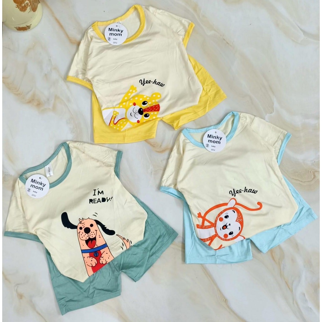 Bộ quần áo cộc tay trẻ em thun lạnh cho bé trai bé gái Z19