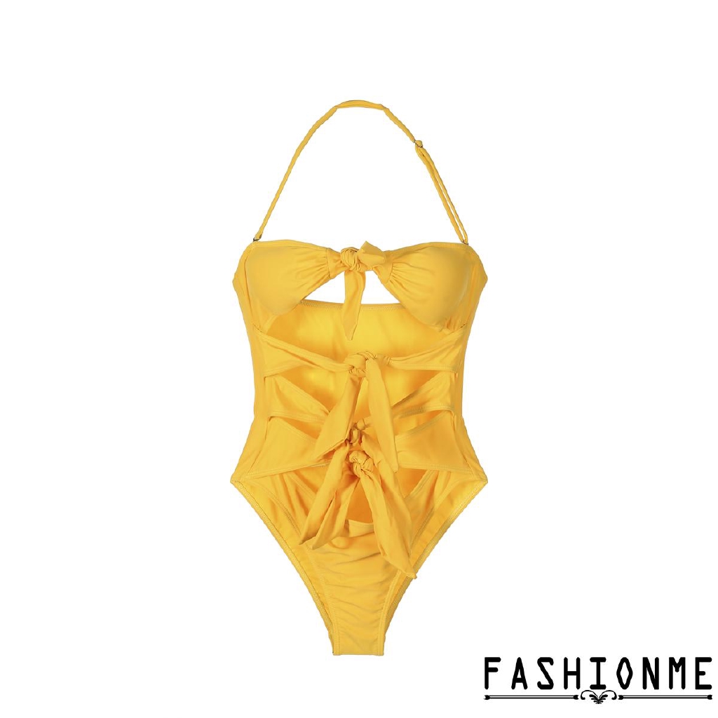 Áo tắm liền thân phối nhiều dây buộc cá tính trẻ trung cho nữ | BigBuy360 - bigbuy360.vn