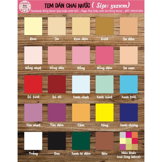 TEM DÁN CHAI NƯỚC SUỐI ĐÁM CƯỚI