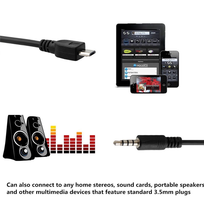 Dây Cáp Chuyển Đổi Micro Usb Sang Jack 3 5mm 3 5 3 5mm Đa Năng Tiện Dụng Cho Điện Thoại