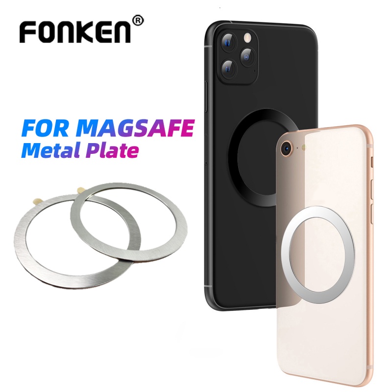 Set 1/5 nhẫn đỡ Fonken kim loại có thể gắn giá đỡ từ tính xe hơi hỗ trợ sạc không dây Qi cho Huawei Xiaomi iPhone 12 13