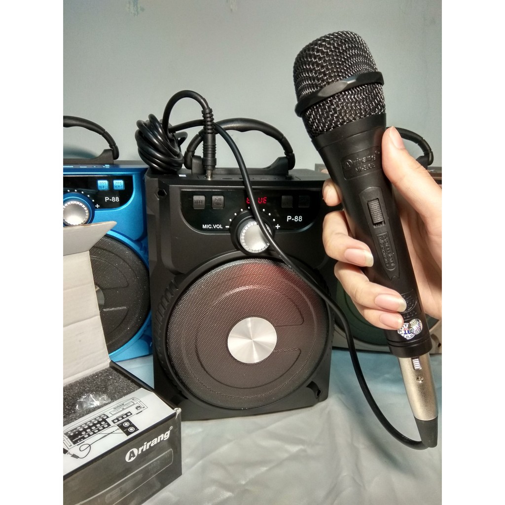 Mic karaoke Arirang có dây gắn loa kéo, loa bluetooth, amply OP20044