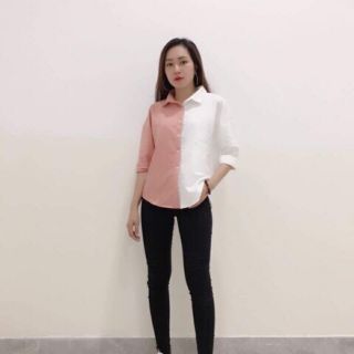 Áo sơ mi phối màu