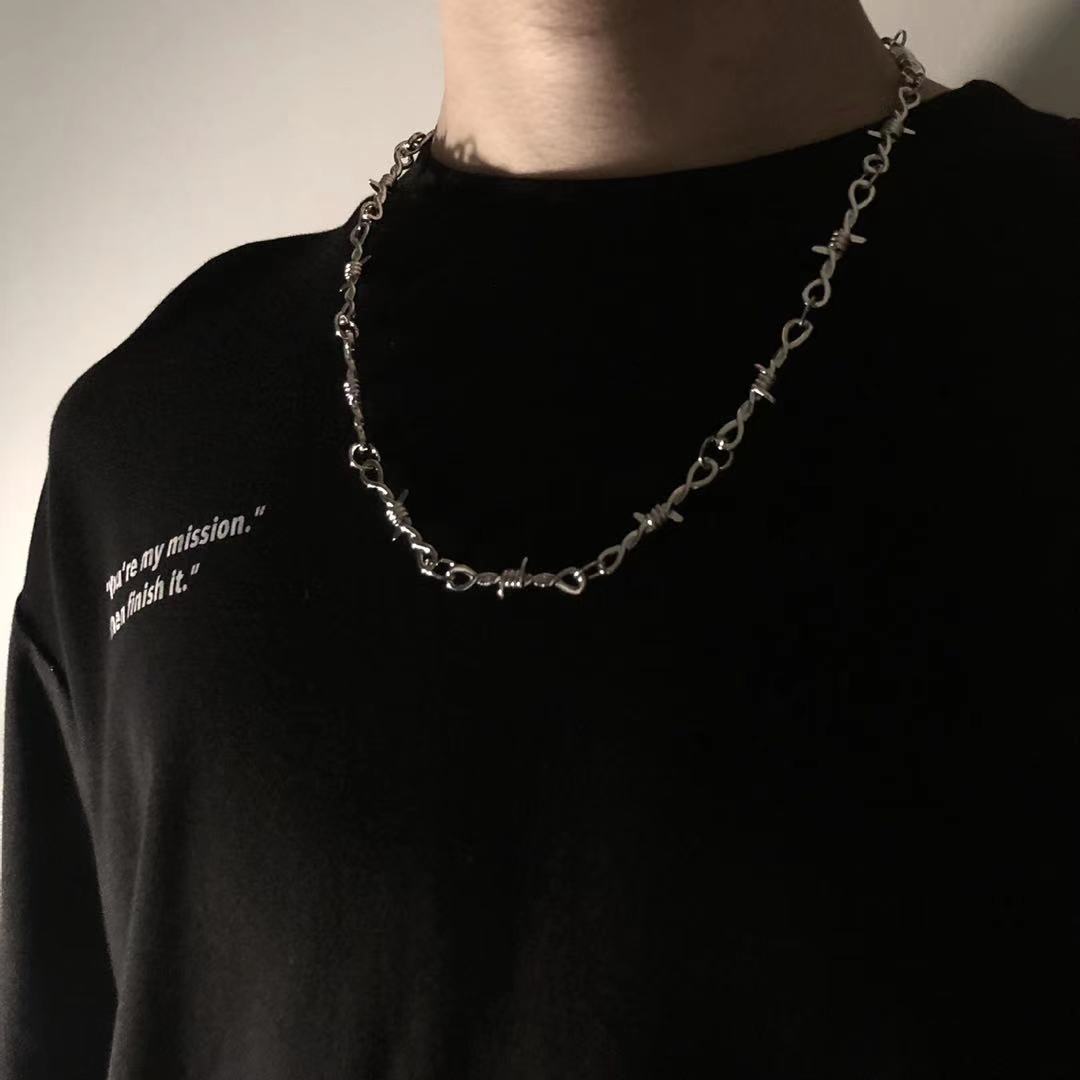  Hip Hop Street Punk Barbed Wire Necklace
