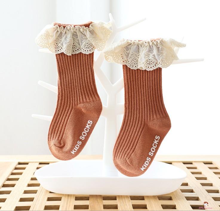 Tất Ren Chống Trượt Đáng Yêu Cho Bé Gái Xzq7-0 - 3 Tuổi