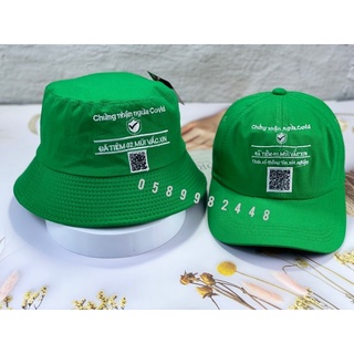 Combo 1 cặp nón gồm 2 cái thêu mã qr thẻ xanh cực hotrend - nón kết vành nam nữ màu xanh mã qr cực chất