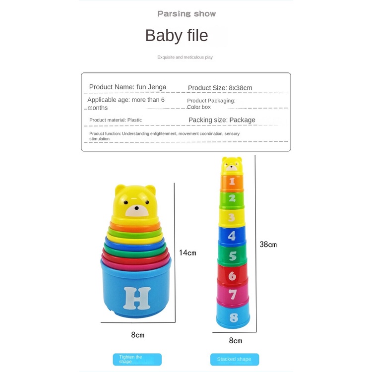 Bộ Đồ Chơi Xếp Chồng Lên Nhau Màu Pastel Thiết Kế Hiện Đại Có Chữ Số Cho Bé 6 Tháng + 1 2 3 Tuổi