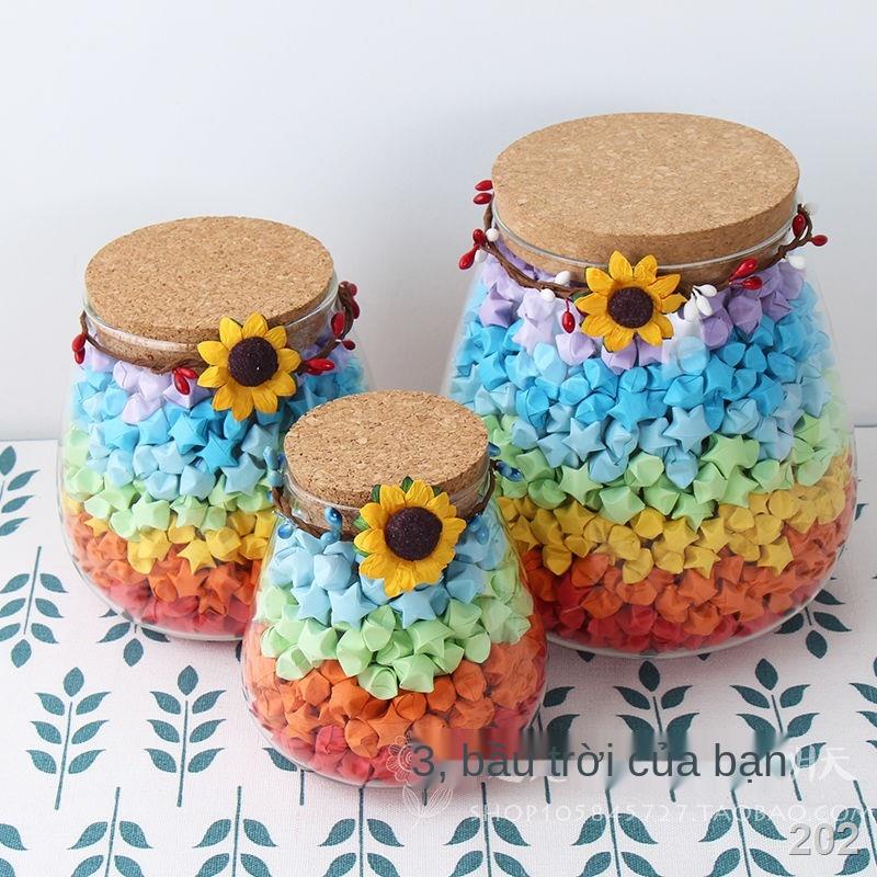 USáng tạo tự làm thủ công origami mong muốn ngôi sao chai thủy tinh tươi trang phục văn học nhỏ nghìn con hạc giấy món q