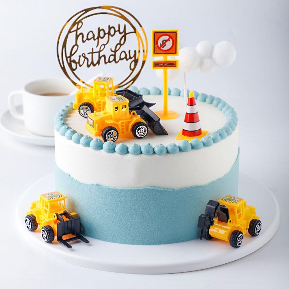 Set 10 Topper Trang Trí Bánh Kem Chữ Happy Birthday Bằng Acrylic Hai Mặt