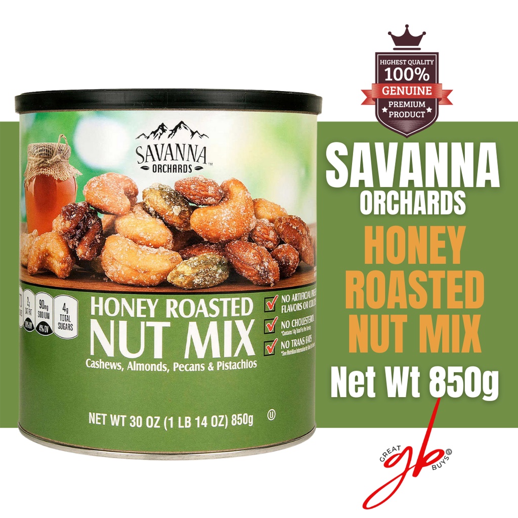 Hạt tổng hợp sấy khô tẩm mật ong Savanna Gourmet Honey Roasted Nut Mix 850g