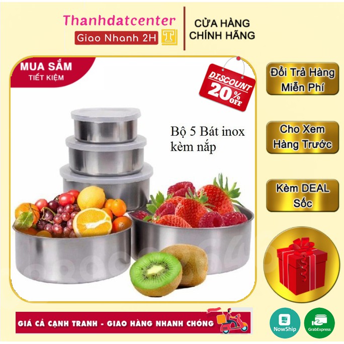 💥[GIÁ SIÊU RẺ]💥Bộ 5 hộp đựng thực phẩm inox HÀNG CAO CẤP 💥SIÊU HOT💥