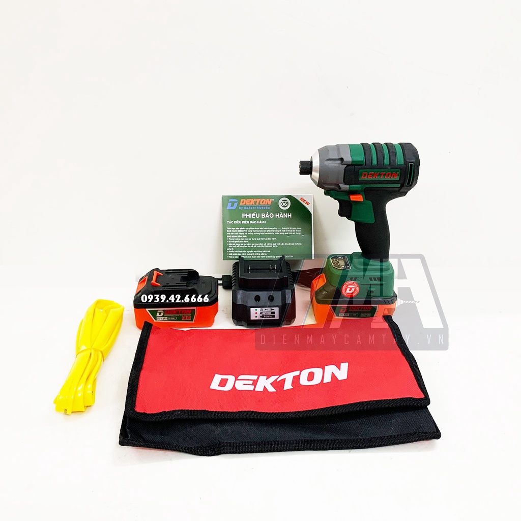 Máy bắt vít dùng pin Dekton DK-IS2140 - pin 21V - lực siết 330Nm - Brushless - chân pin phổ thông