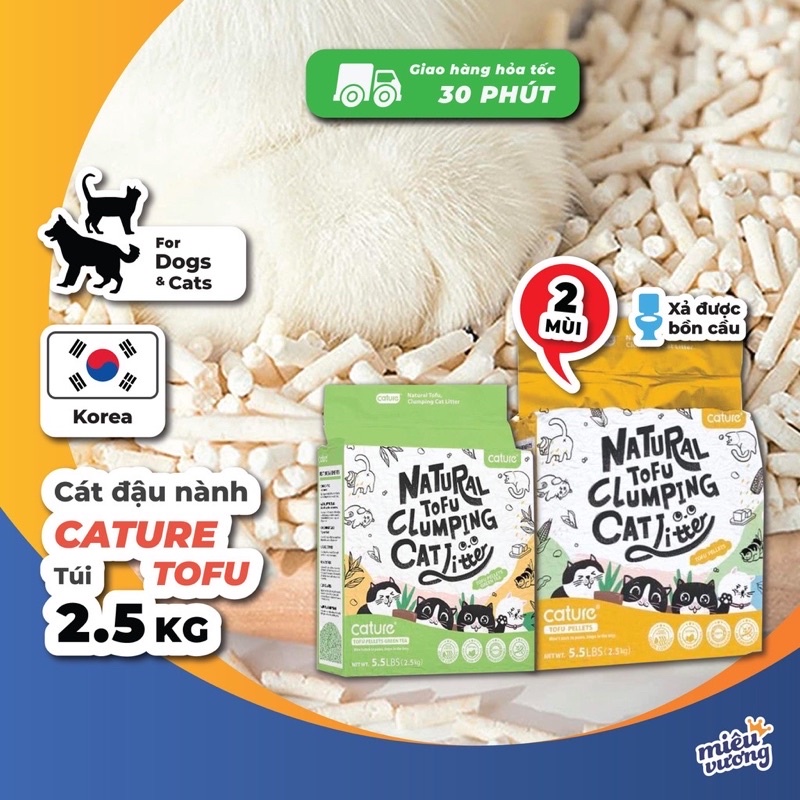 [Mã PETMNGOCBOI97 giảm 8% đơn 500K] Cát đậu nành hữu cơ- cát vệ sinh đậu nành Cature Tofu cho mèo [Túi 6L]