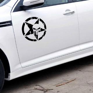 Window Door Auto Auto Stickers Punisher Skull Pentagram Waterproof