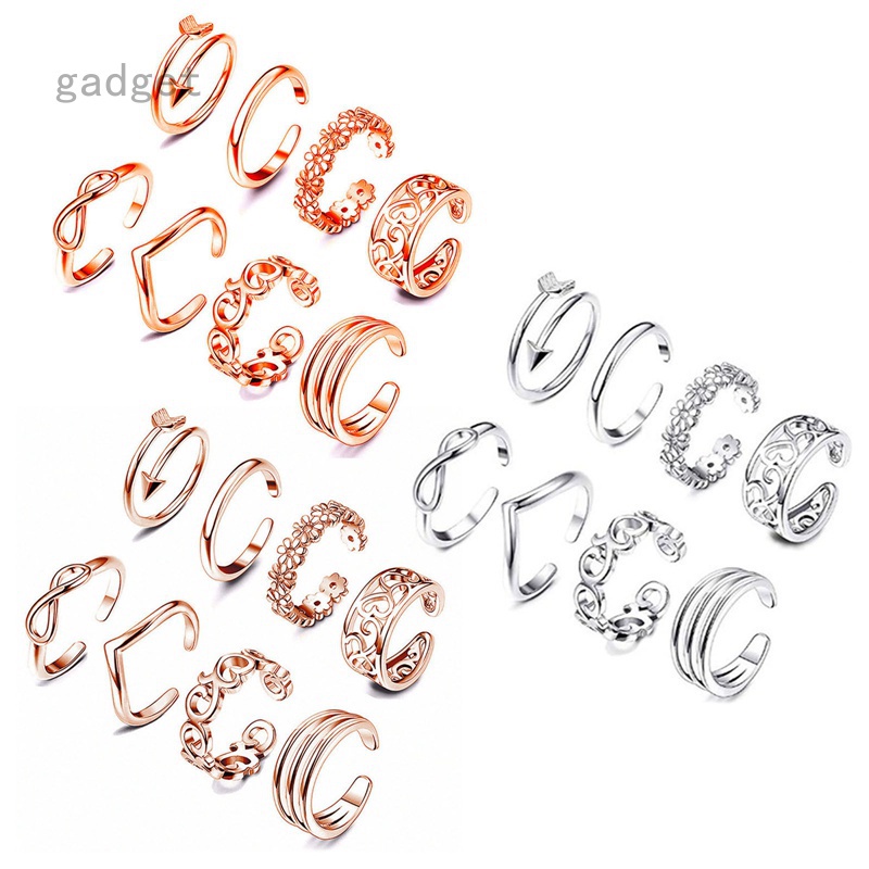 Set 8 Nhẫn Đeo Chân Thời Trang Cho Nữ