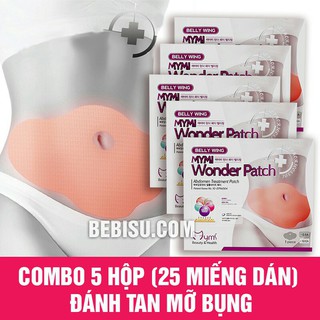 Combo 5 hộp (25 miếng dán) đánh tan mỡ bụng Mimi Wonder Path Hàn Quốc