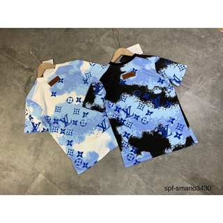Áo thun Lv mây xanh loang thiết kế mới nhất 2021 - Áo thun nam nữ - Áo đôi - Ninh Shop