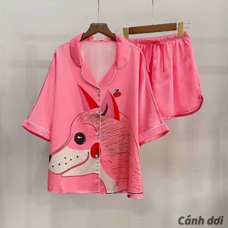 BIGSIZE -ĐỒ BỘ LỤA SATIN TIỂU THƯ  FREESIZE 60-75 KÝ