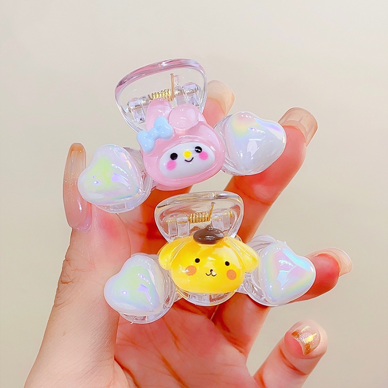 Kẹp Tóc Nhựa Hình Chú Chó Hoạt Hình Nhiều Màu Đính Ngọc Trai Phong Cách Hàn Quốc Cho Nữ