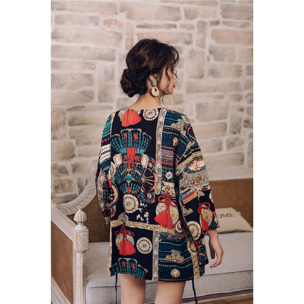 Áo khoác kimono tay dài in họa tiết phong cách Bohemian thời trang đi biển cho nữ
 | BigBuy360 - bigbuy360.vn