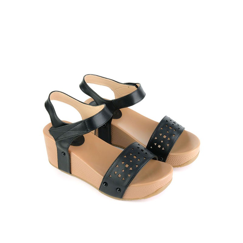 [Mã FASHIONMALLT4 giảm 15% đơn 150k] Giày Sandal Đế Xuồng Quai Ngang Laser ngang SUNDAY SD37