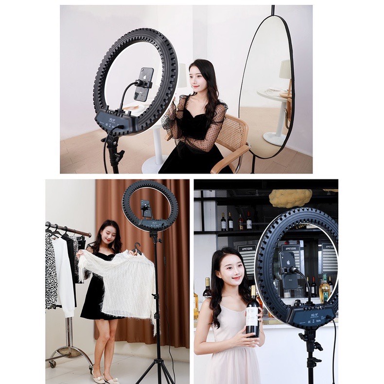 Bộ Đèn Livestream HQ-18 45cm - Cực Chắc Chắn- Hỗ trợ Makeup Quay TikTok - Chính Hãng HD DESIGN