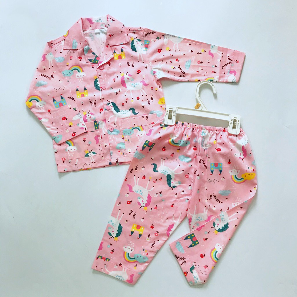 Pijama Cho Bé dài tay vải cotton hút mồ hôi - Nhiều mẫu bé trai bé gái size 10-45kg