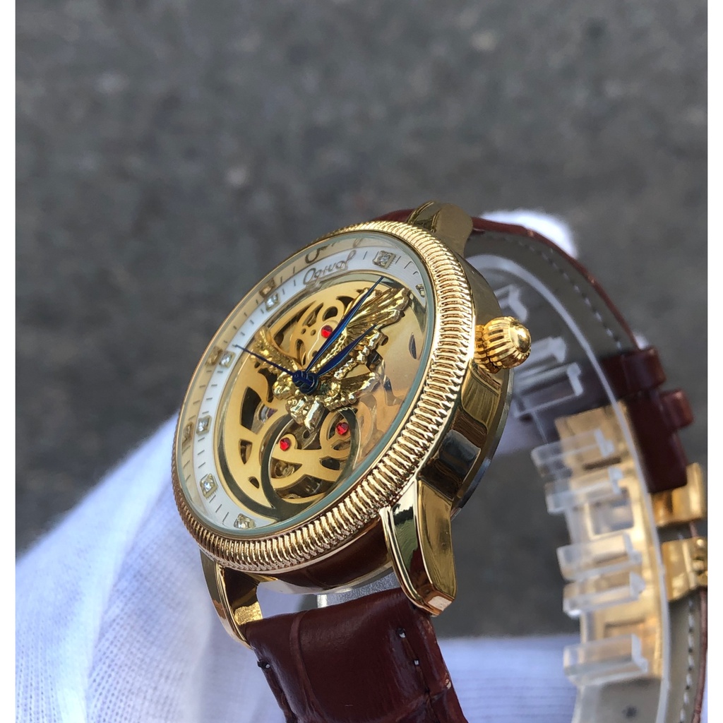 Đồng hồ nam automatic - đồng hồ ogival bát mã truy phòng full box