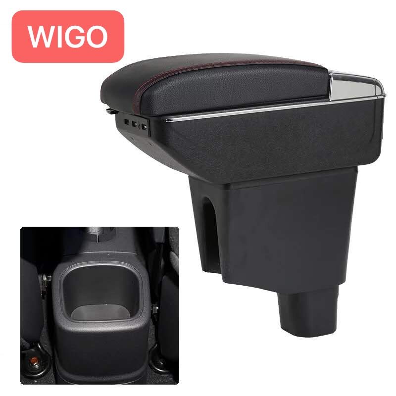 Hộp tỳ tay ô tô dành cho xe Toyota Wigo có 2 loại: DUSB-WO (có cổng usb) hoặc JDZX-WO ( không có usb)