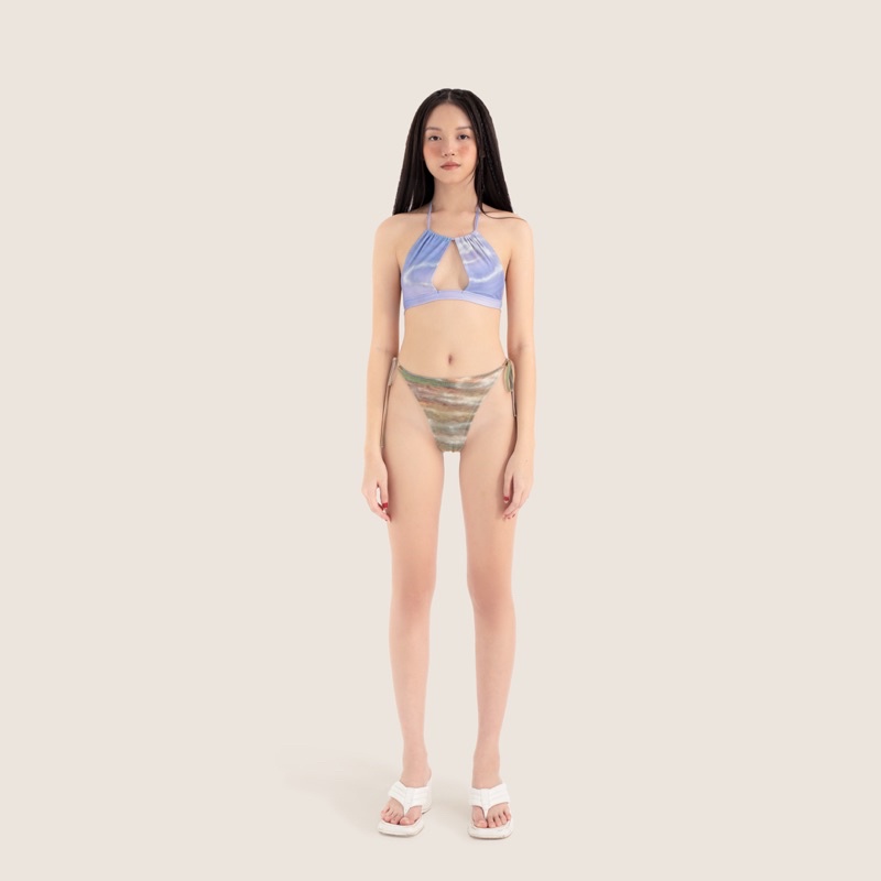 #aeiejunior DESKTOP BIKINI: set bikini thun lưới khoét ngực, chi tiết thắt dây.