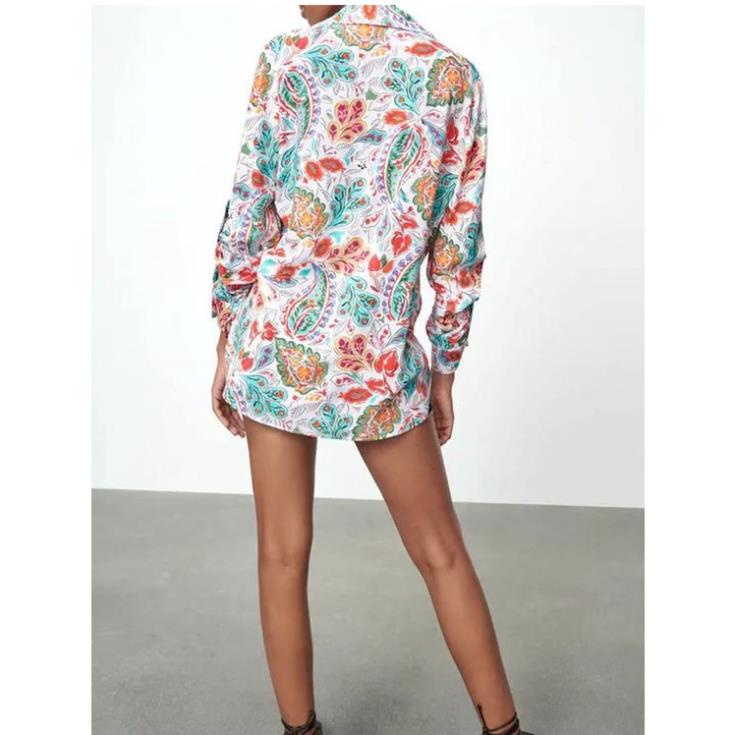 Zara Morocco full tag - Áo Zara sơ mi hoa nhiều màu AH10SMG15N8 Hot