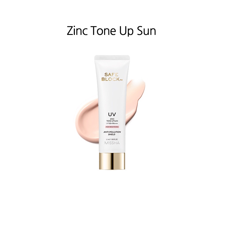 Kem chống nắng Missha Safe Block RX UV ZINC/ Cover Tone Up Sun SPF 50+ PA++++ 50ml