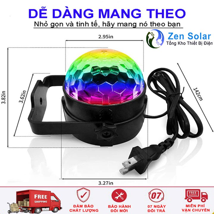 Đèn Led Xoay Trang Trí 7 Màu Cảm Ứng Xoay Theo Nhạc, Đèn Led Xoay Vũ Trường, Bar, Sân Khấu