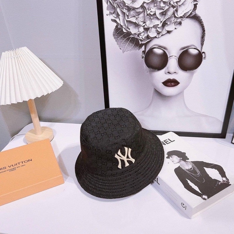 Mũ bucket GC dệt - nón vành tai bèo GC thêu ný vnxk nam nữ chống nắng