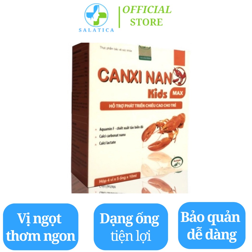 Canxi Nano Kids Max- Bổ sung canxi, giúp xương và răng chắc khoẻ, hỗ trợ phát triển chiều cao cho trẻ