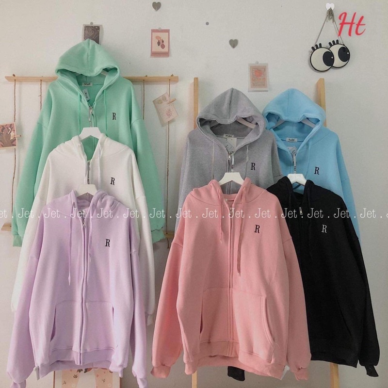 Áo khoá nỉ chữ R HT11